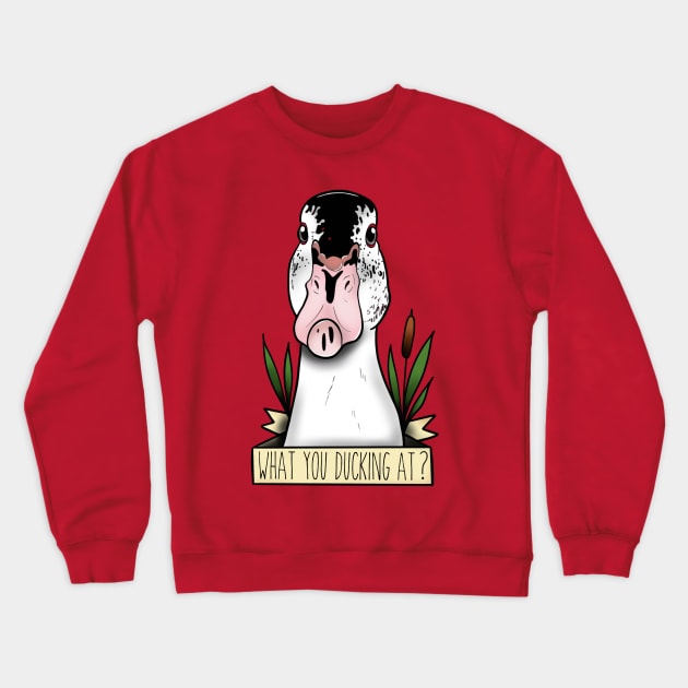 What you ducking at? Crewneck Sweatshirt by Jurassic Ink
